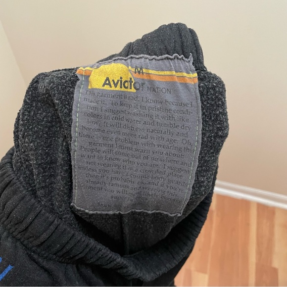 AVIATOR NATION Charcoal Rainbow Stitch jogger Sweatpants Size Medium - Picture 8 of 11